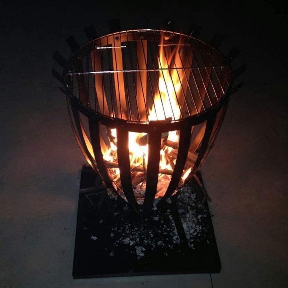 Wood Burning Stoves with Hook, Black Tall Metal Outdoor Fire Pits, for Patio Garden Camping Beach Picnic, 18x24.4 Inch