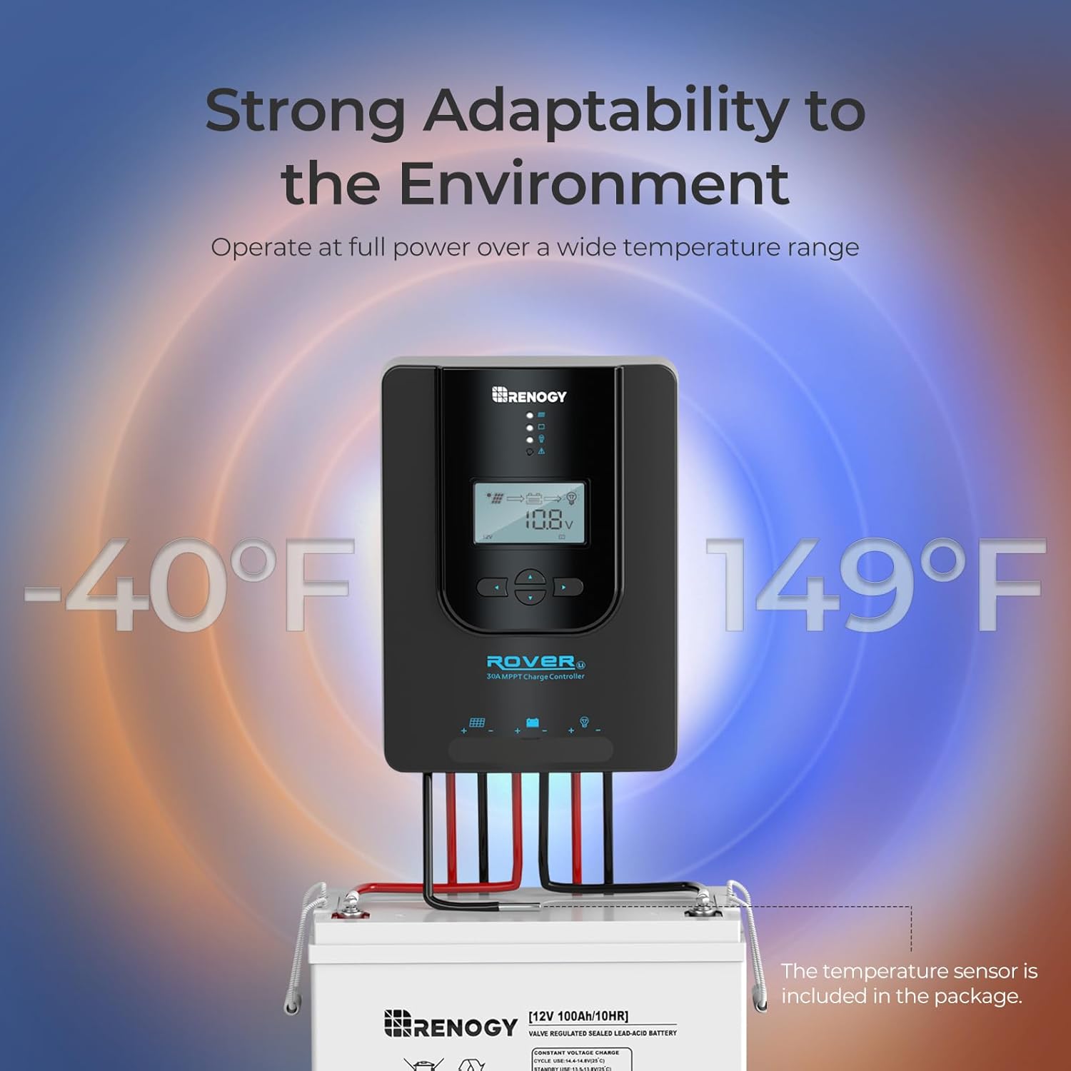 Renogy Rover 30A 12V/24V Auto DC Input MPPT Solar Charge Controller Parameter Adjustable LCD Display Solar Panel Regulator fit for Gel Sealed Flooded and Lithium Battery, Rover 30A,Black
