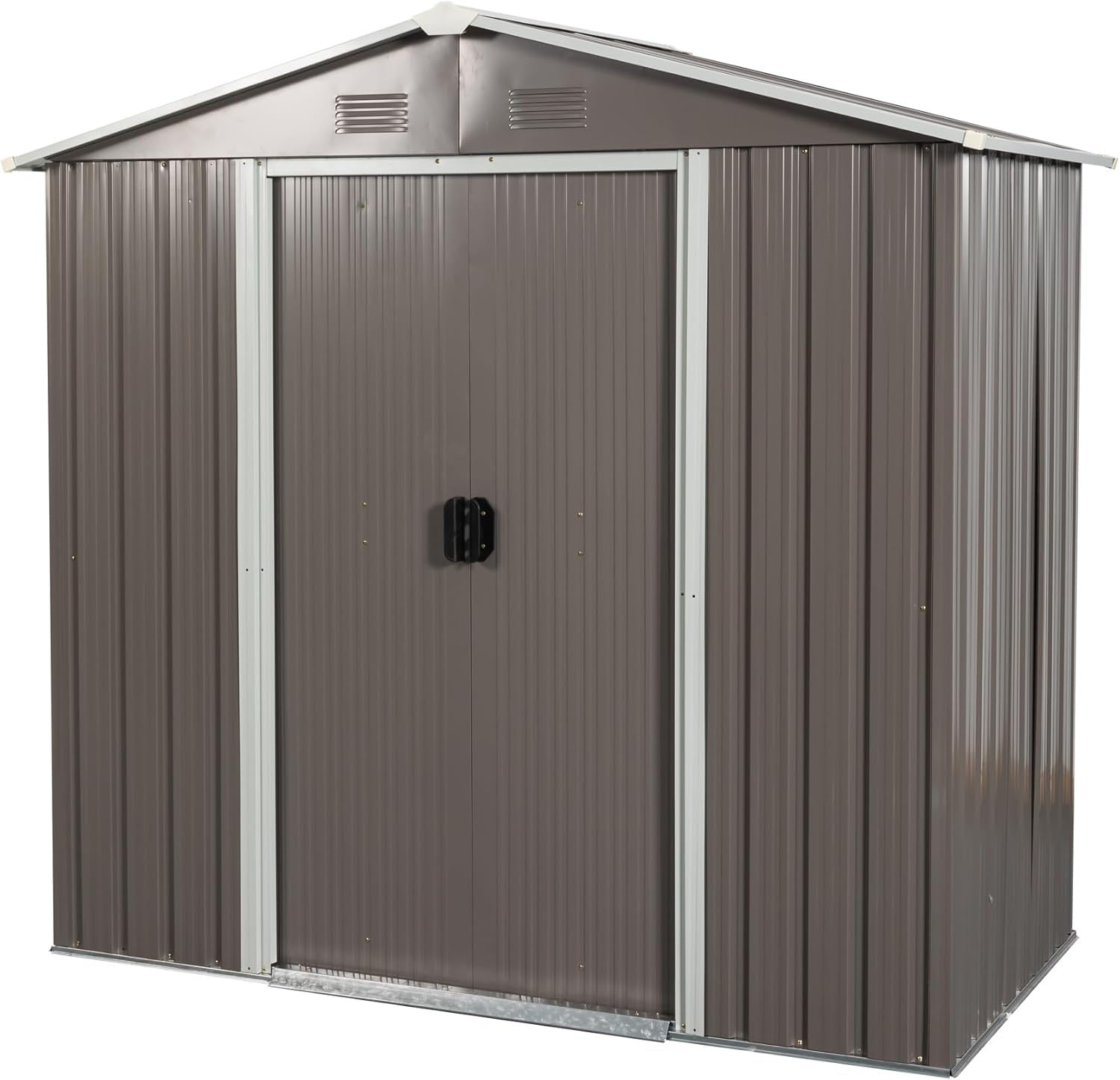Outdoor Storage Shed with Anchors Hooks Padlock Gloves Weatherproof Aluminum Frames (8ft x 4ft) Outdoor Storage House Grey