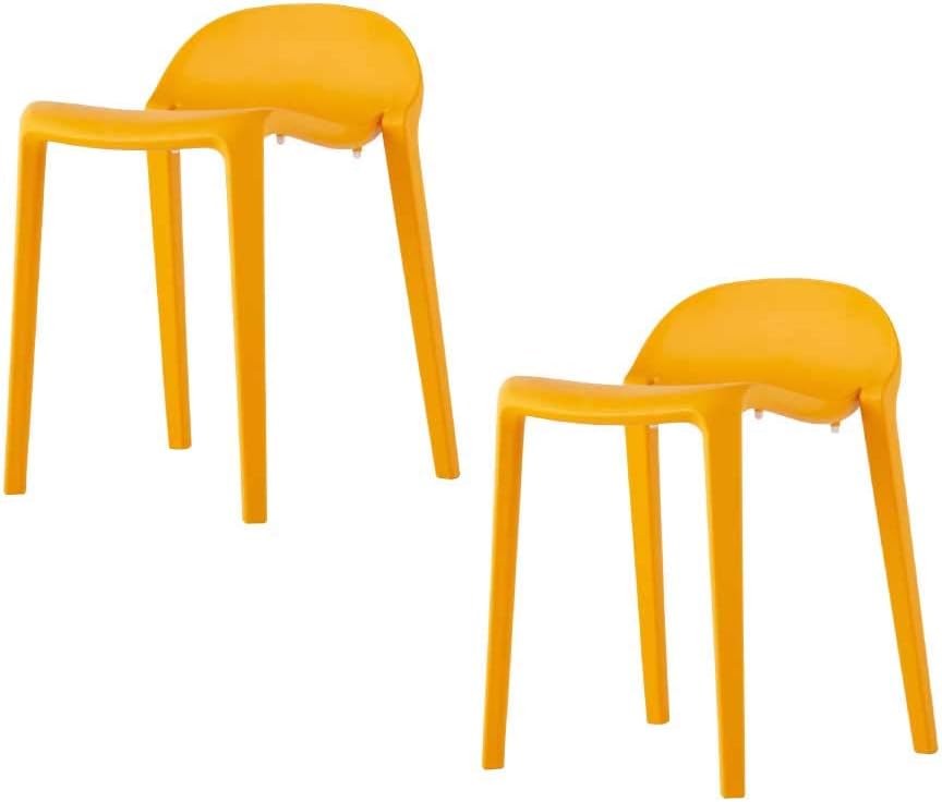 Lagoon Joyous Marigold Stackable Patio Resin Stool - 2 Pcs/Set