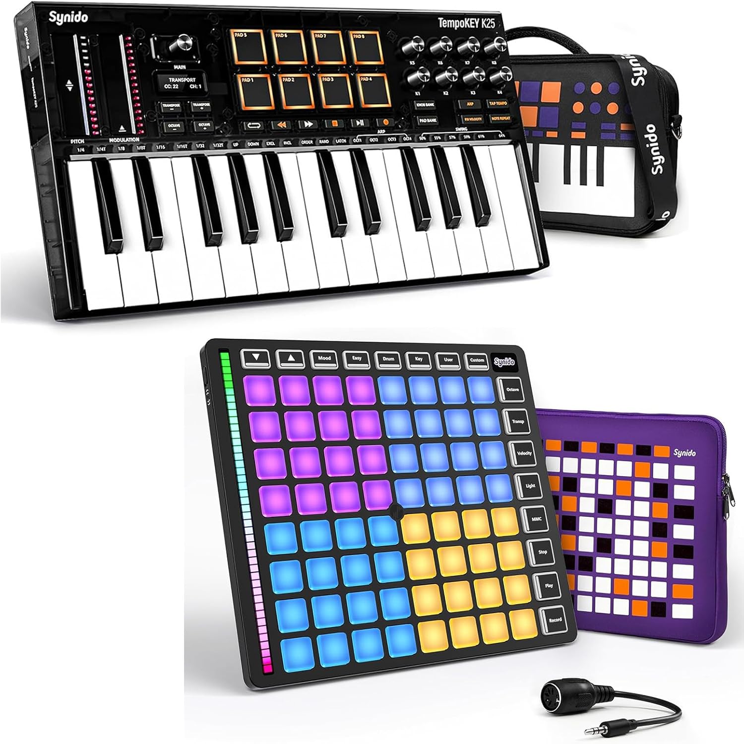 Synido MIDI Keyboard Controller 25 Keys with 64 MIDI PAD