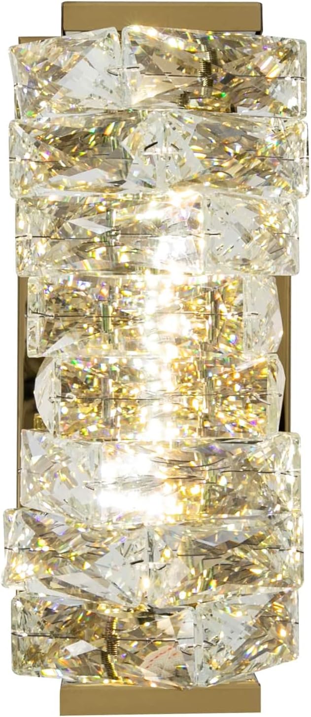 Crystal Wall Light, Modern Golden LED Wall Lamp, LED Wall Light Fixtures (Gold)