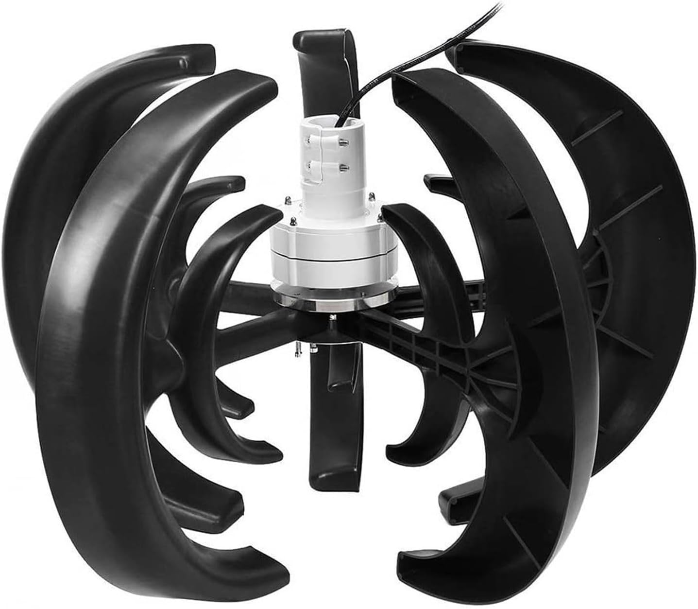 5 Blade 1000W 12V/24V/48V Wind Turbine, Vertical Axis Wind Turbine Low Wind Speed Starting Wind Turbines with MPPT Charge Controller, Three-Phase Permanent Magnet Generator (12, Volts)