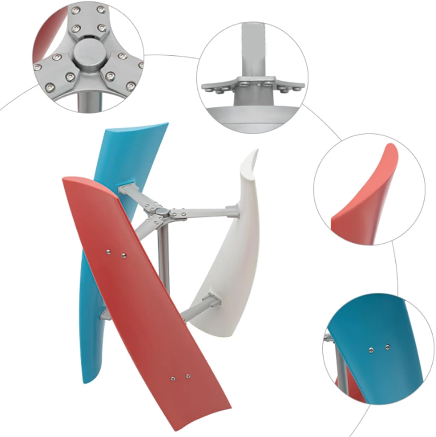 1000W Vertical Wind Generator Wind Turbine,Portable 12V/24V/48V with Controller Power Turbine 3 Blade for Courtyard Outdoor Streets