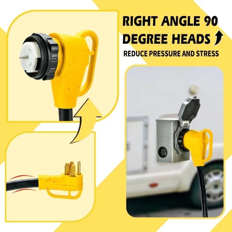 50 Amp 12FT Generator Cord and Power Inlet Box Combo Kit NEMA 14-50P Male to SS2-50R & CS6364 Twist Locking with Inlet Box for Generator and RV Camper to House Shore Power Connector