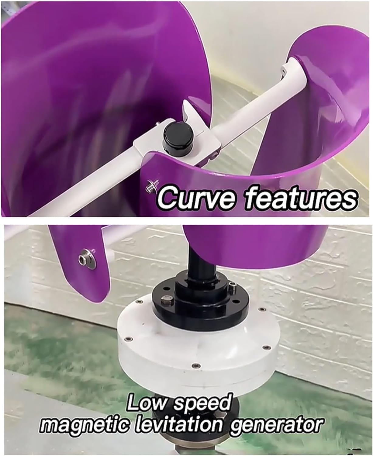 CHRISK 12000W Wind Turbine Vertical Axis Wind Turbine Set Breeze Start Wind and Solar Complementary Power Generation System