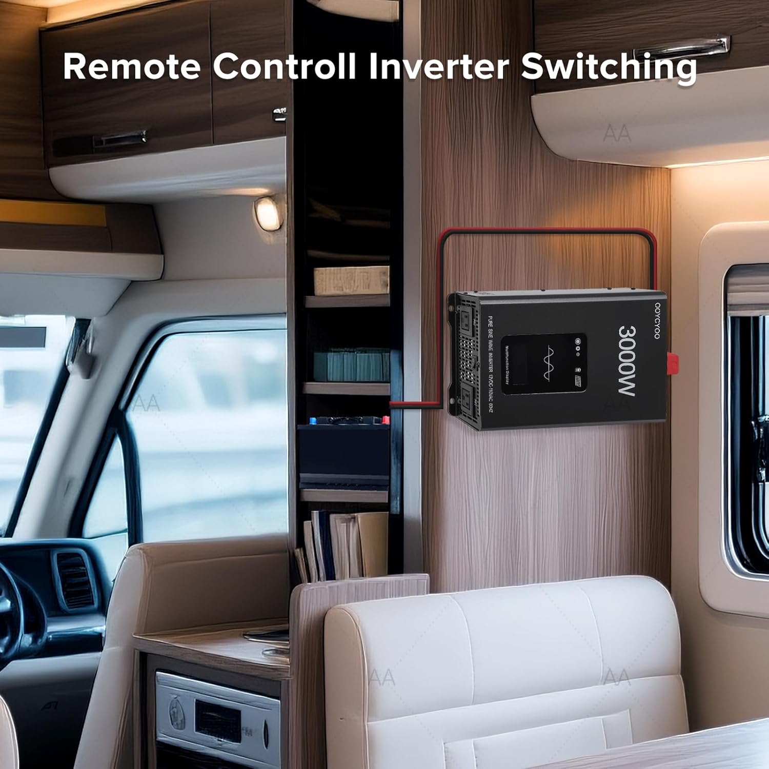 3000W Pure Sine Wave Inverter 12V DC to 120V AC Converter for Home,Equipped with an LCD Screen，RV, Truck, Camping, Trailer, Support Li, AGM, SLD, Gel, FLD Batteries