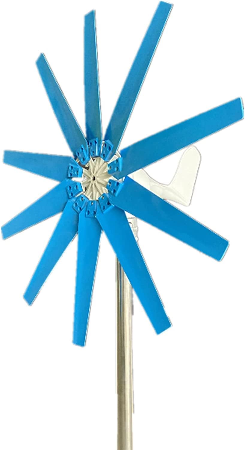 LiuSj JUnSt 8000W Wind Turbines Generator Horizontal Wind Generator,10 Blades with Charge Controller Free Wind Turbine New Energy Generator(Blue),220v