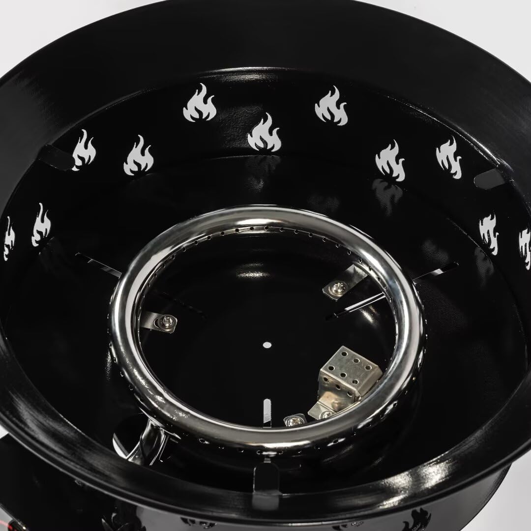 Mini Fire Pit Outdoor Premium Auto-Ignition Smokeless Outdoor Portable Propane Fire Pit with Cover & Carry Kit,with Lava Rocks 18.9-inch,Steel Camping Fire Pit,Portable Fire Pit,Black