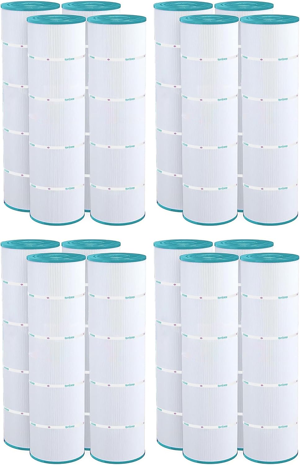 Hurricane Filters 16 Pack HF7487-04 Advanced Pool Filter Cartridge - Replacement for PA100N, Unicel C-7487, Filbur FC-1270, Hayward Super-Star-Clear C4000, SwimClear C4020