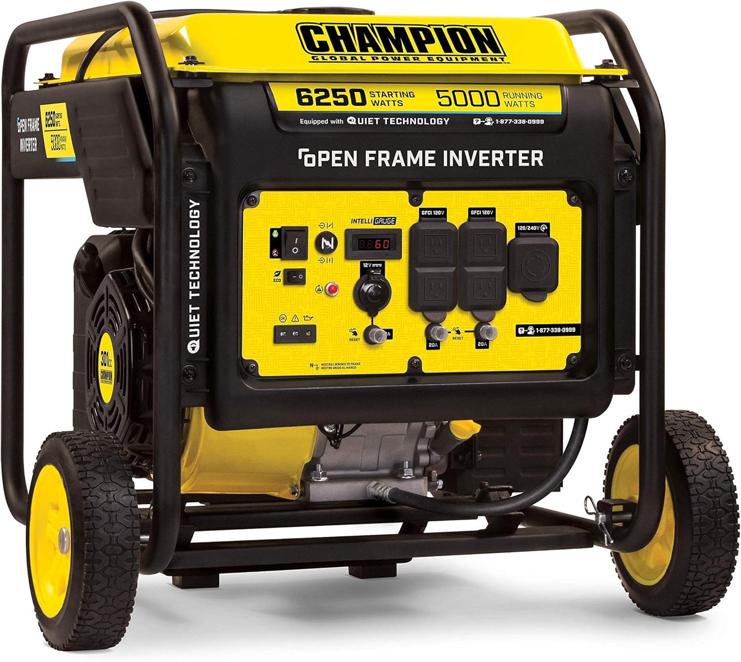 Champion Power Equipment 100519 6250-Watt Open Frame Inverter with Quiet Technology & Champion Weather-Resistant Storage Cover for 4800-11,500-Watt Portable Generators