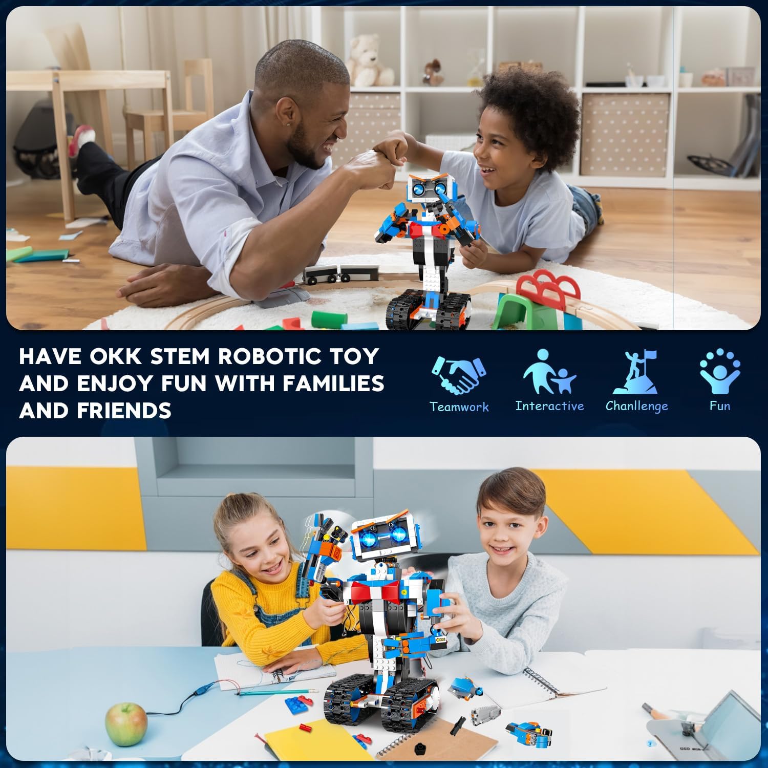 okk Robot Kit, STEM Robotics Set for Ages 6-12, Remote & app Control, Programming & DIY Assembly. Rechargeable, Perfect Educational Robots Gift Inspiring Creativity & Learning Through Play