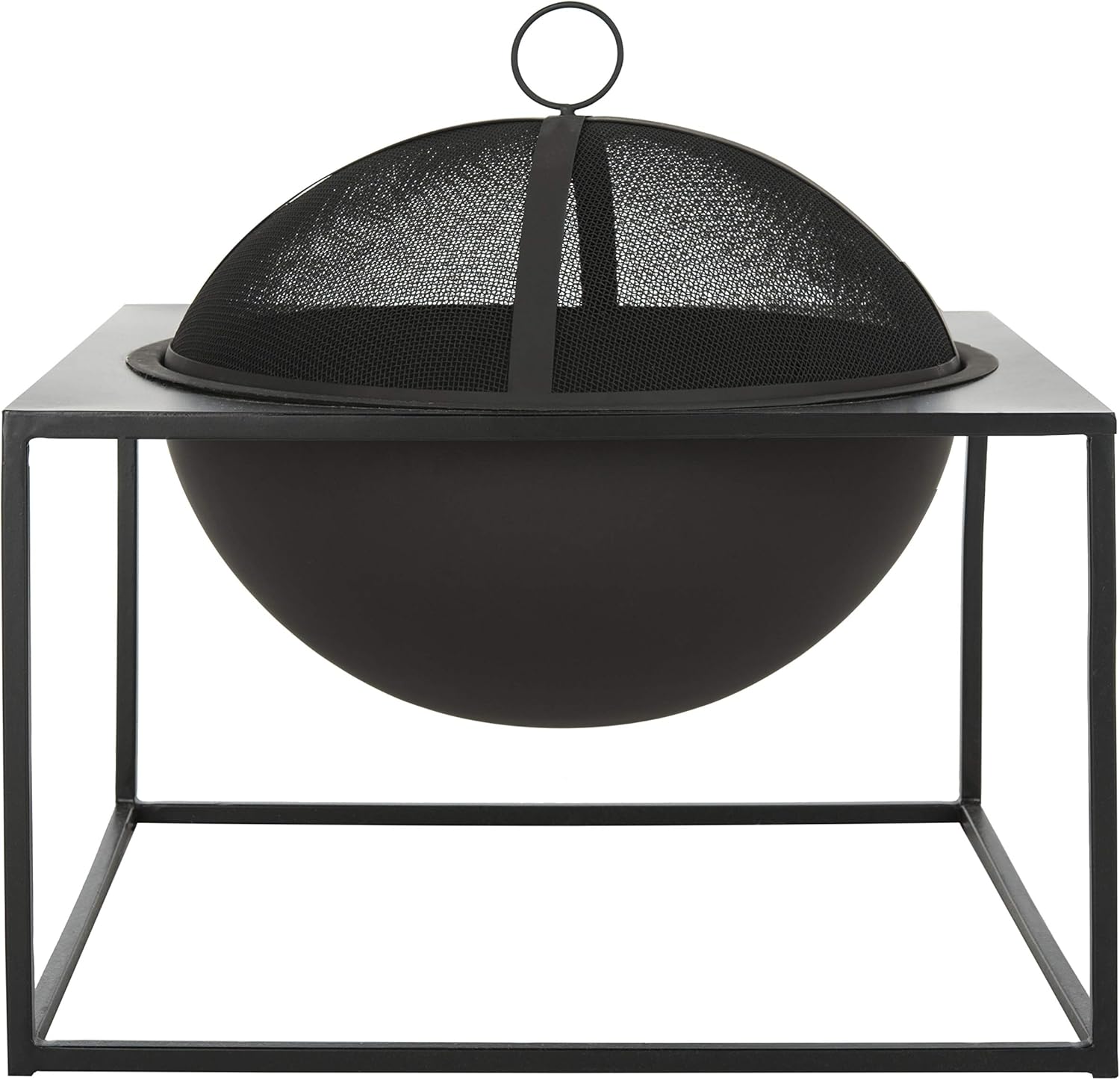 SAFAVIEH PIT2002A Outdoor Collection Leros Black Square Fire Pit