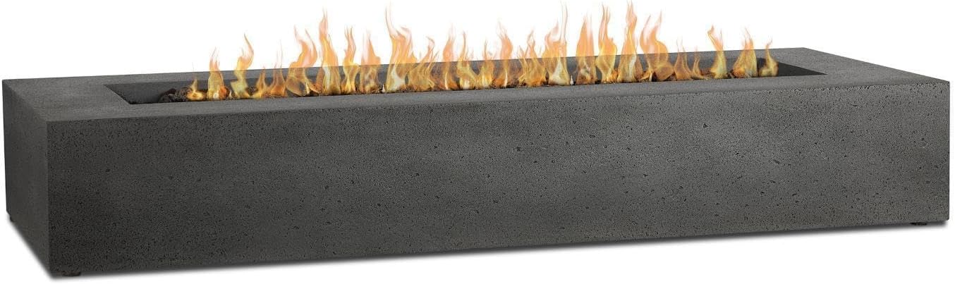BBQGuys Signature La Valle 72-Inch Rectangle Propane Fire Table - Carbon - 1591LP-CBN