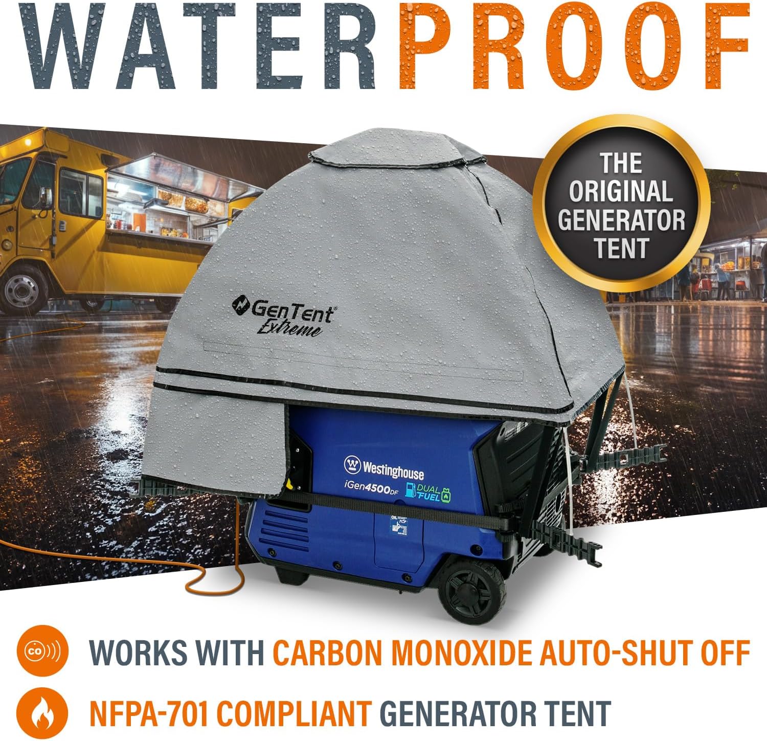 GenTent Generator Running Cover - Inverter Kit (Extreme, Grey) - for Fully Encased Inverter Generators