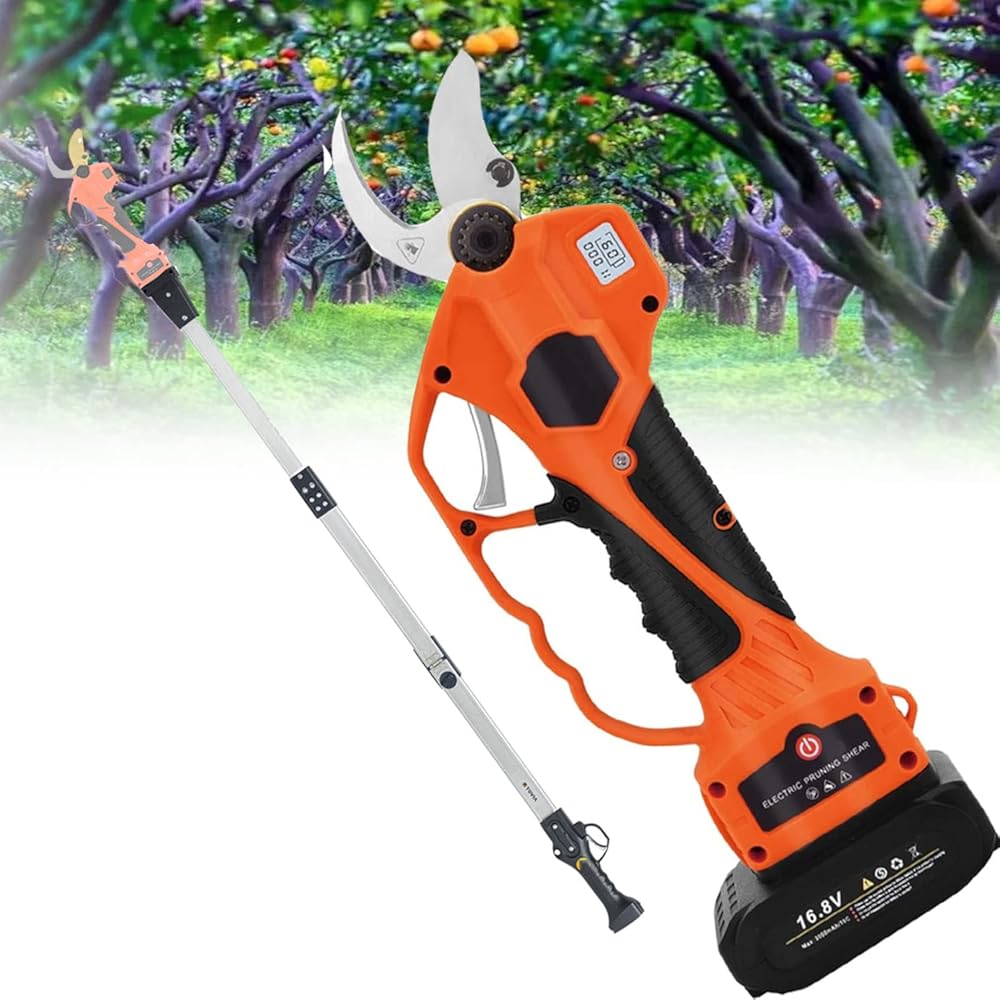 Electric Pruning Shears Professional Cordless Pruning Shears for Gardening Battery Operated Pruning Shears 40mm Cutting Diameter,withPole