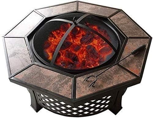 Fire Pits Outdoor Wood Burning Fire Pits Outdoor Fire Wood Burning Patio Coal Grill Firepit for Outside Grill Charcoal Smokeless Grill with Spark Screen Poker with Cover BBQ Cooking for Outside Campin
