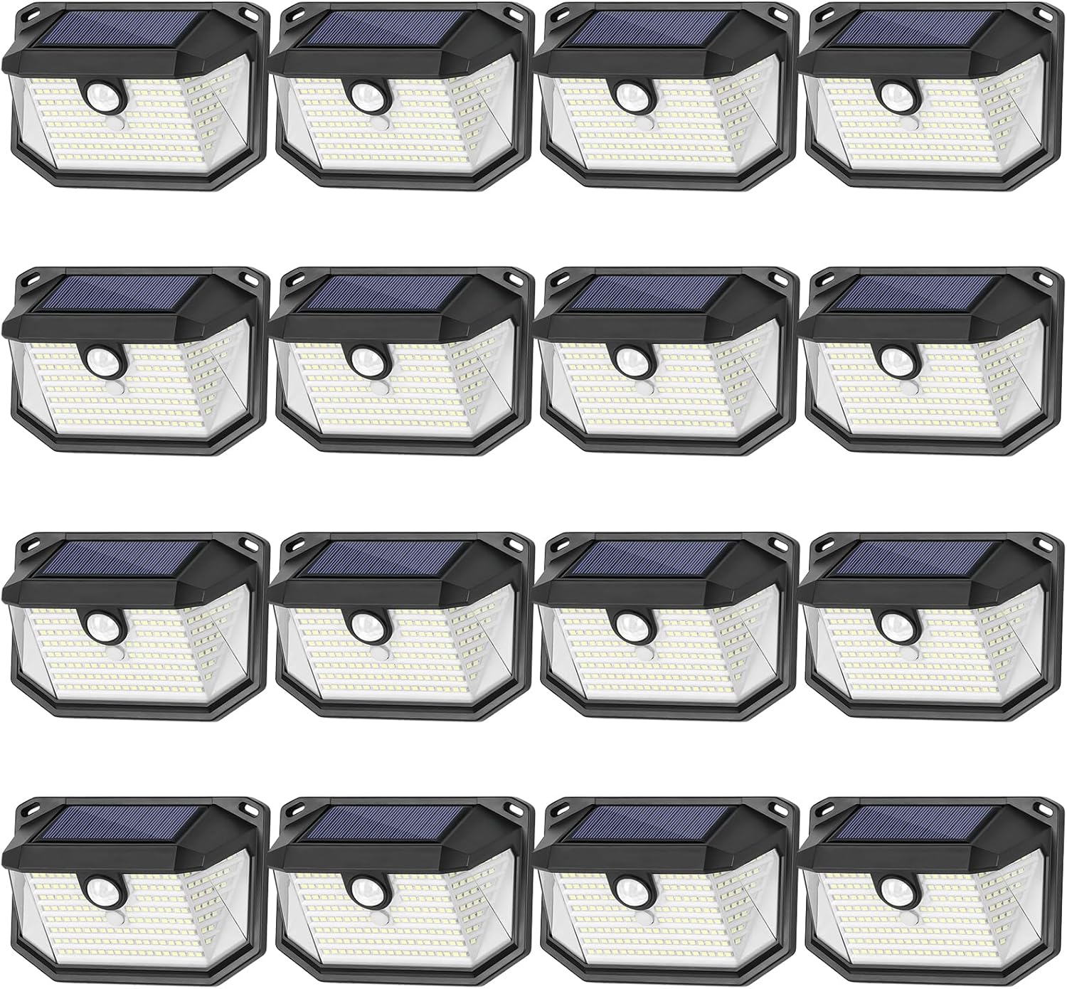 Solar Outdoor Lights, 16-Pack Super Bright 178 LEDs Motion Sensor Wall Light with 270° Wide Angle & 3 Modes, Waterproof Solar Powered Security Light for Patio Garden Garage Front Door