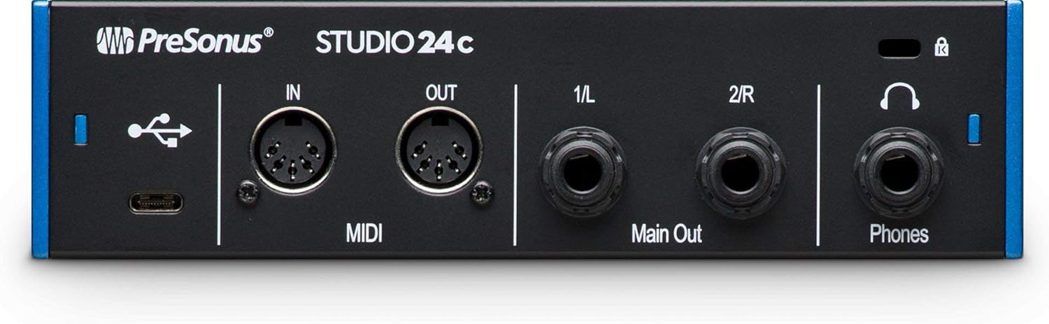 Presonus STUDIO 24C 2x2 USB-C Audio MIDI Recording Interface+Mic and Headphones