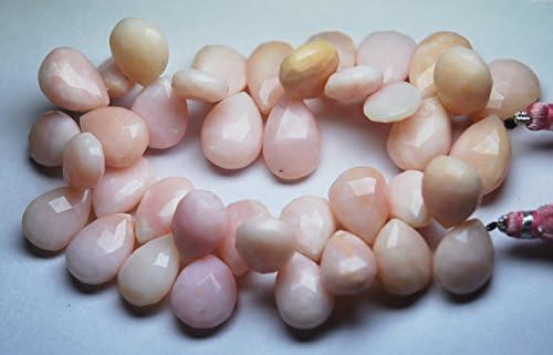 13 inch natural beads strand of 15-17mm faceted pear pink opal gemstone briolletes beads for DIY jewelry - necklace, bracelet, earring, ring.