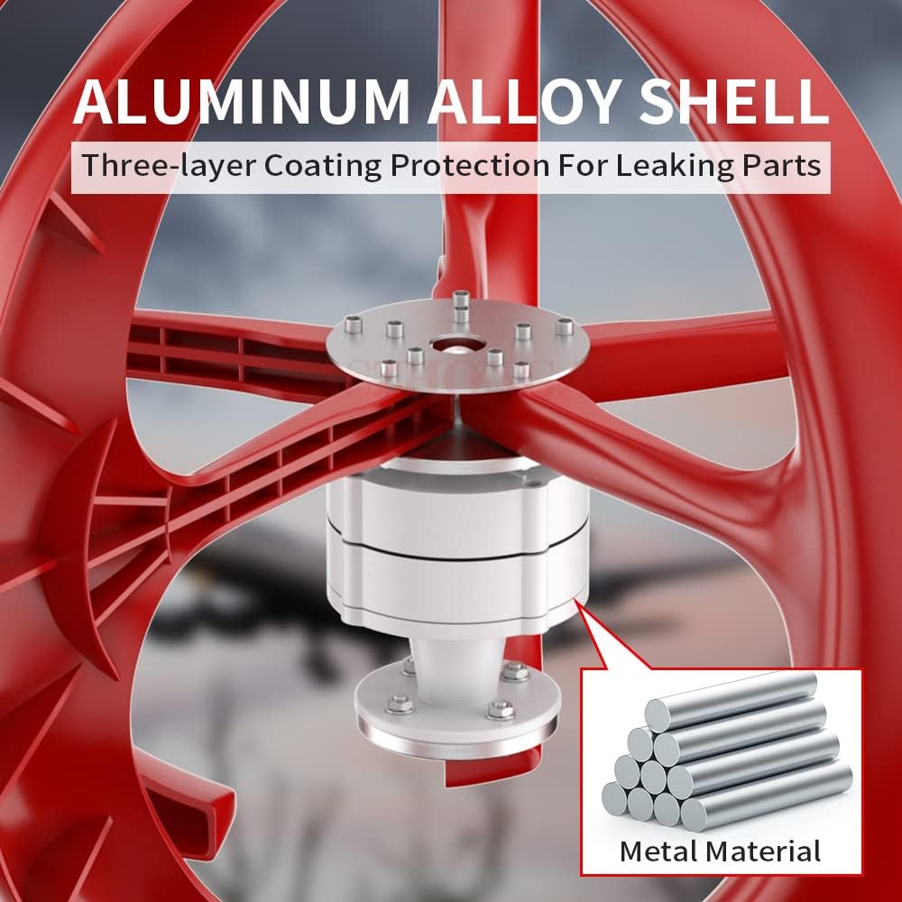 Vertical Axis Home Use Windmill, 48V12000W 5 Blades Low Wind Speed Starting Wind Power Generator with Controller for Home, Camping