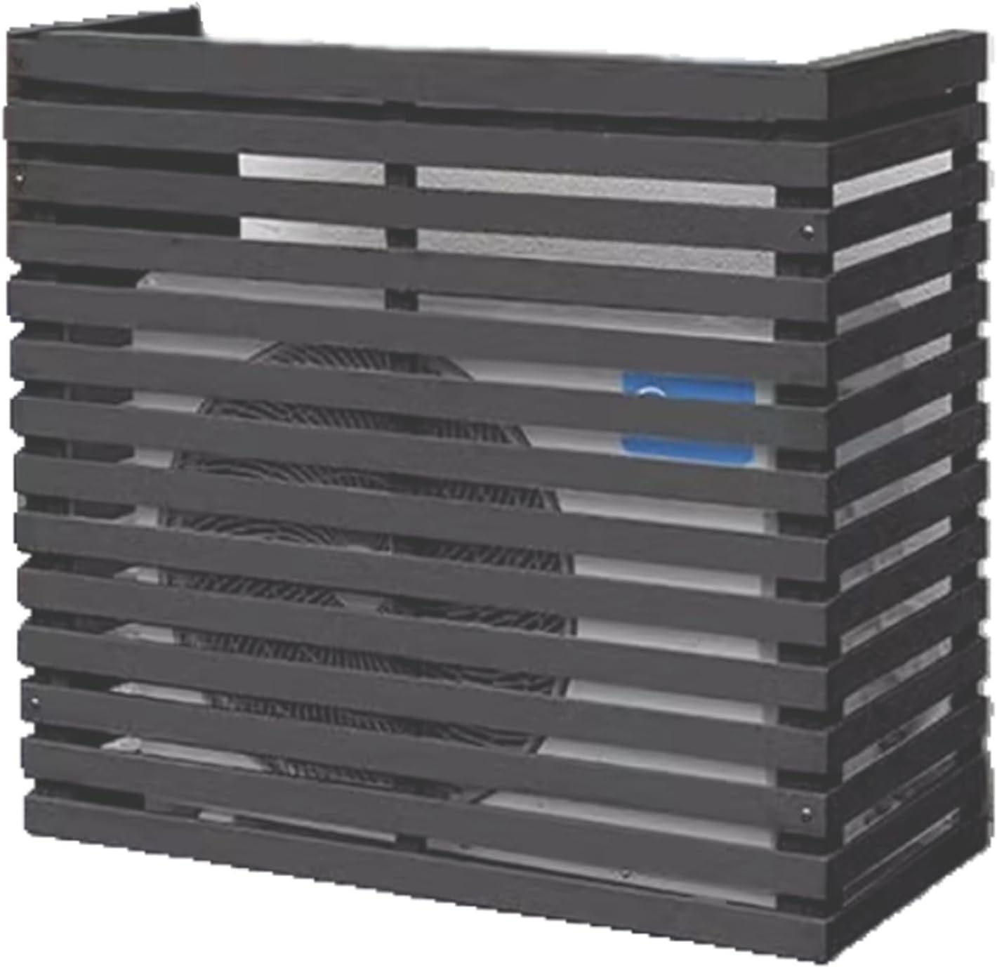 Air Conditioner Fence for Outside Units Solid Wood Air Conditioner Cover Plant Storage Outdoor Privacy Screen Hide Air Conditioner (Color : Black, Size : Large)