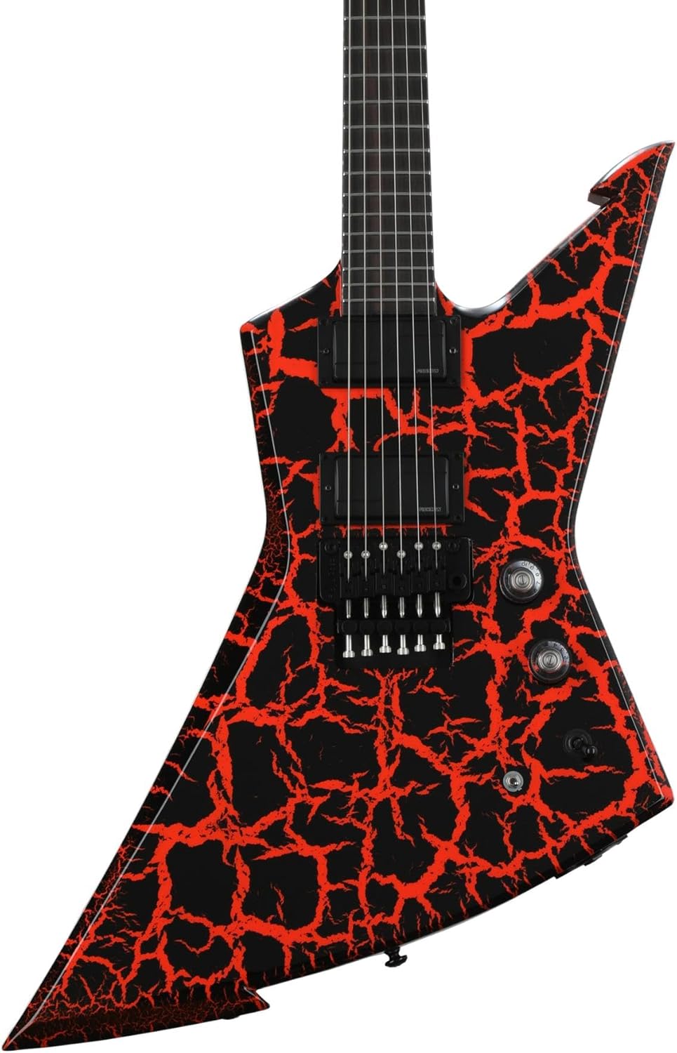 Schecter BälSäc E-1 FR Electric Guitar - Black Orange Crackle