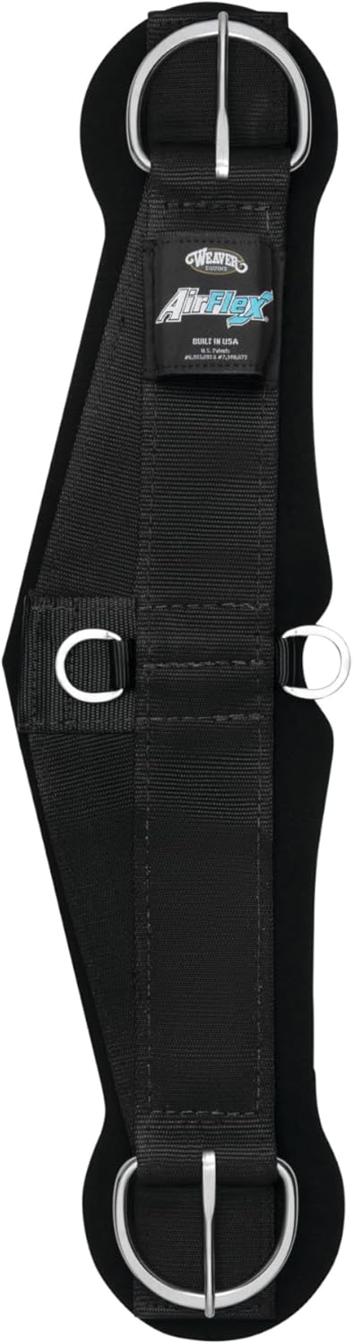 Airflex ‎Roper Horse Cinch, Anti-Slip Nylon Webbing Saddle Cinch Girth with Flat Buckle, Western Horse Riding Supplies, ‎Black