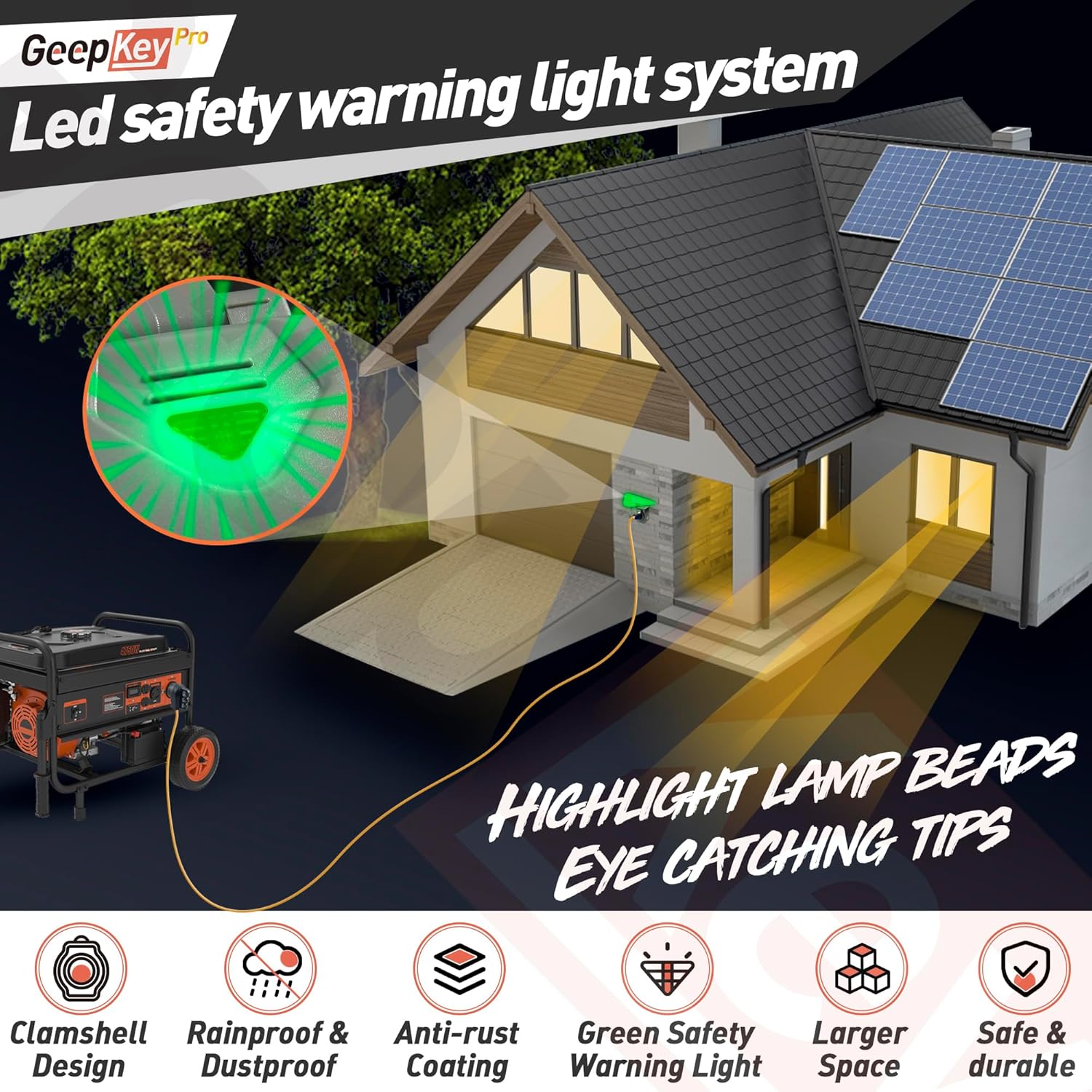 30 Amp Generator Cord and Power Inlet Box [Pre-Drilled], 25FT Generator Cords 30 Amp,125/250 Volt 7500 Watts Generator Power Cord NEMA L14-30P PB30 Twist Lock Connector