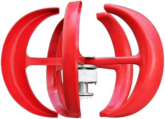 Wind Turbine Generator, 1000W Wind Turbine 12v 24v Vertical Axies Wind Generator VAWT Small Windmill Energy With MPPT Charge Controller Homeuse for Boats, Gazebos, Chalets, or Mobile Homes(Red,MPPT CO