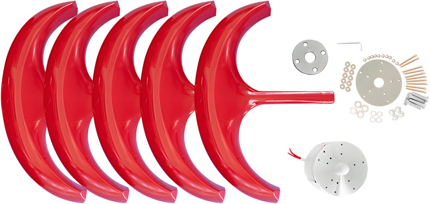 Wind Turbines Generator Kit, 12V Dual Bearings Design Wind Turbines Generator with 5 Blades DC, 600W Home Hybrids Streetlight for Private Farms, Electromagnetic Electricity Producer Equipment