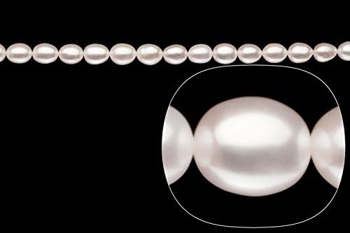 White Pearl Beads, A- Grade Excellent Luster, Shine Natural Color Cultured Freshwater Pearls, Rice 9-8mm x10.5-9.5mm