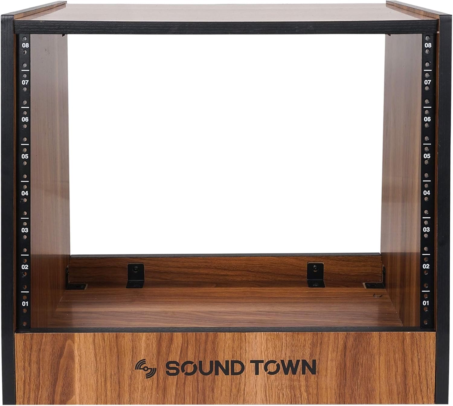Sound Town DIY 8U Studio Rack with Furniture Grade Walnut Laminate (SDRK-8WN)
