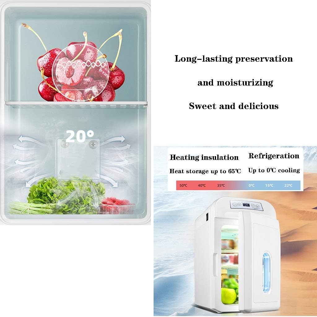 Car Freezer Compact Refrigerator,28L Large-Capacity, Silent and Small Mini Freeze, Car Fridge for Household Car Cooling and Heating, 65W 12V 24V 220V (Color : White, Size : 285140cm)