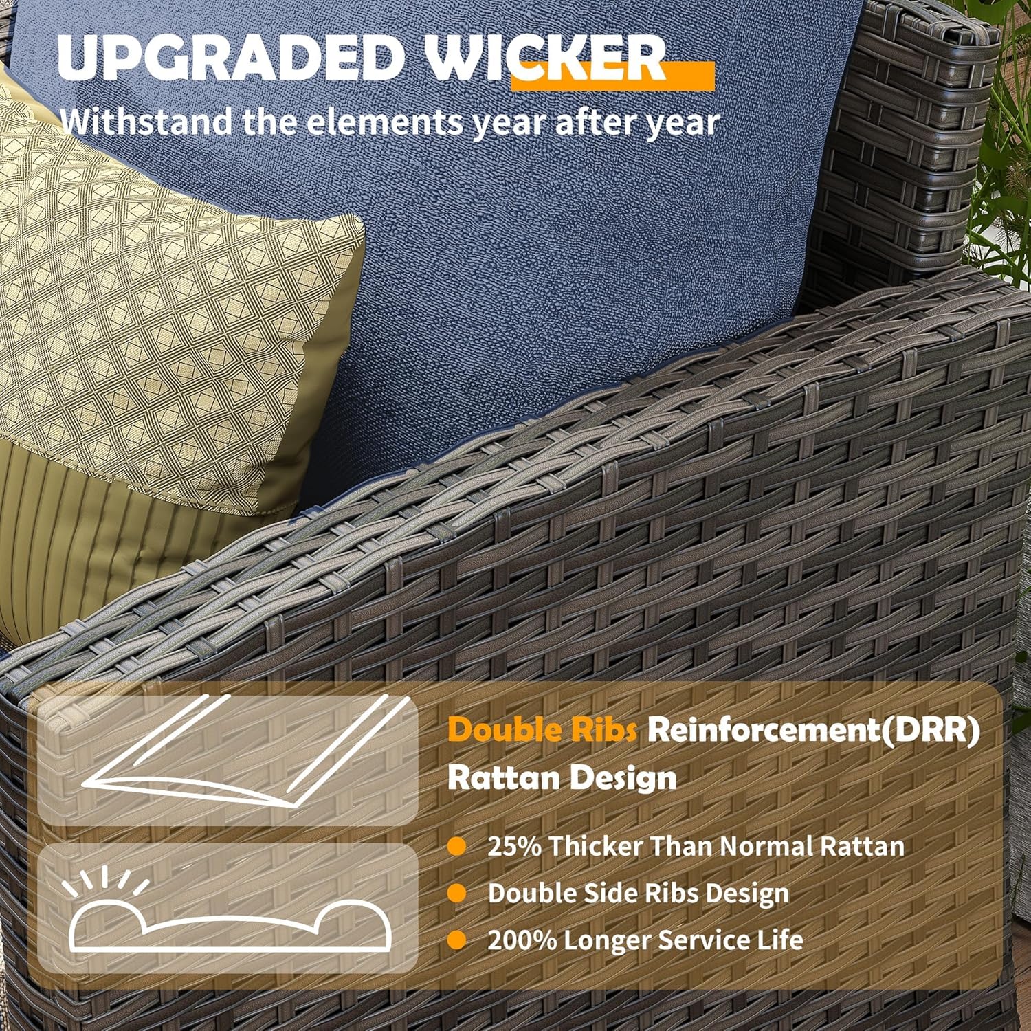 UDPATIO Patio Furniture Set with 44