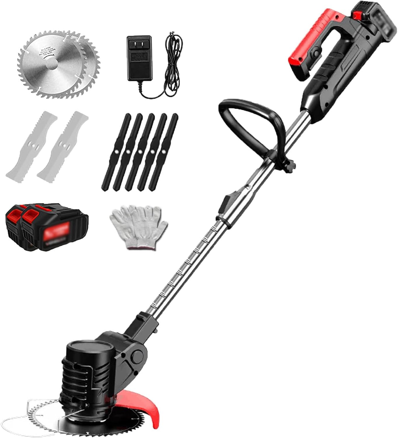 Home Small Electric Lawn Mower Portable Cordless Garden Trimmer 90° Folding Adjustable Angle Cutting Device with Anti-Slip Handle,24V/4.0Ah