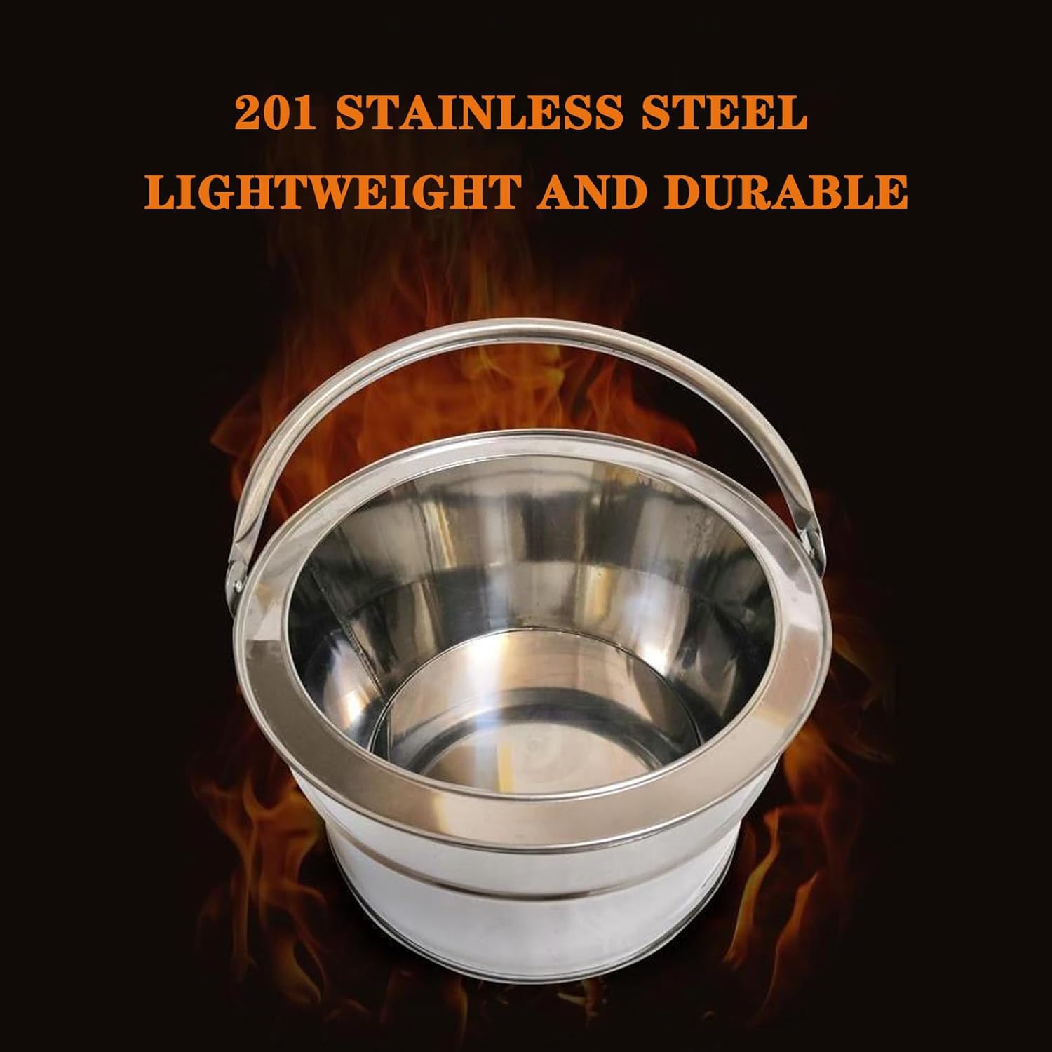 Portable Fire Pit,Fire Bowl,201 Stainless Steel,Includes Fire Poker,Grill Grid,Ash Tray and BBQ Stick (Free Choice of Model)，for Picnics,Bonfire, Patio and Garden,31×20cm (C)