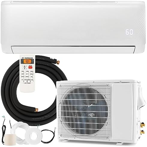 RELAX4LIFE Mini Split Ac/Heating System, 12000 BTU Ductless Mini Split Air Conditioner w/Heat Pump, Remote Control, Cools Up to 750 Sq.Ft, Installation Kit, 21 SEER2 208-230V Inverter Split AC Unit