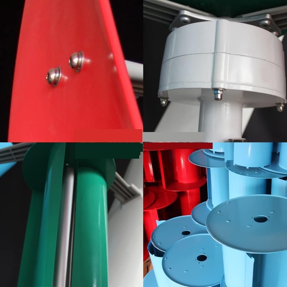 Wind Power Turbine Generator Real Efficiency Energy Windmill 1000W 1500W 12v 24v Vertical Axis Wind Turbine Generator For Hybrid Solar Wind System (Color : Turbine Only, Size : MULTICOLOR_24V)
