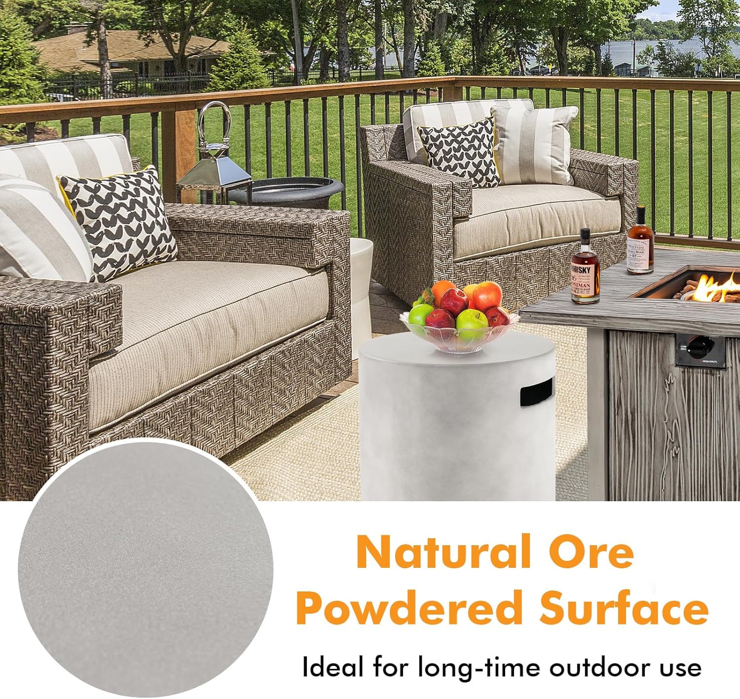 Giantex Propane Tank Cover Table - Outdoor Gas Tank Storage Side Table Fits 20 LBS Propane Gas Tank for Gas Fire Pit Gas Grill Griddle Propane Stoves, Tank Holder with Handles, Hideaway Table, Gray