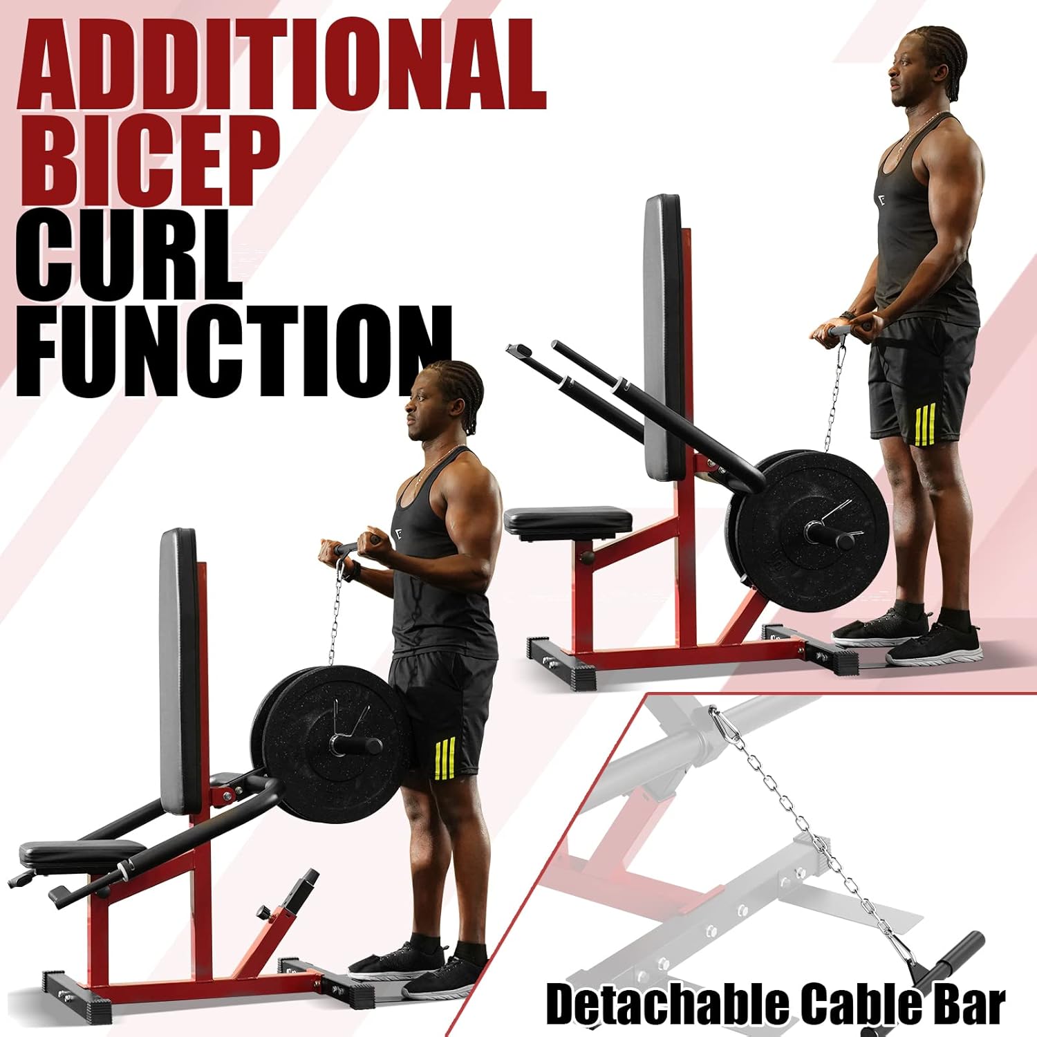 Seated Dip Machine Plate Loaded- Tricep Dip Press Machine with Cable Bar for Biceps Chest Training, Hold up to 400LBS