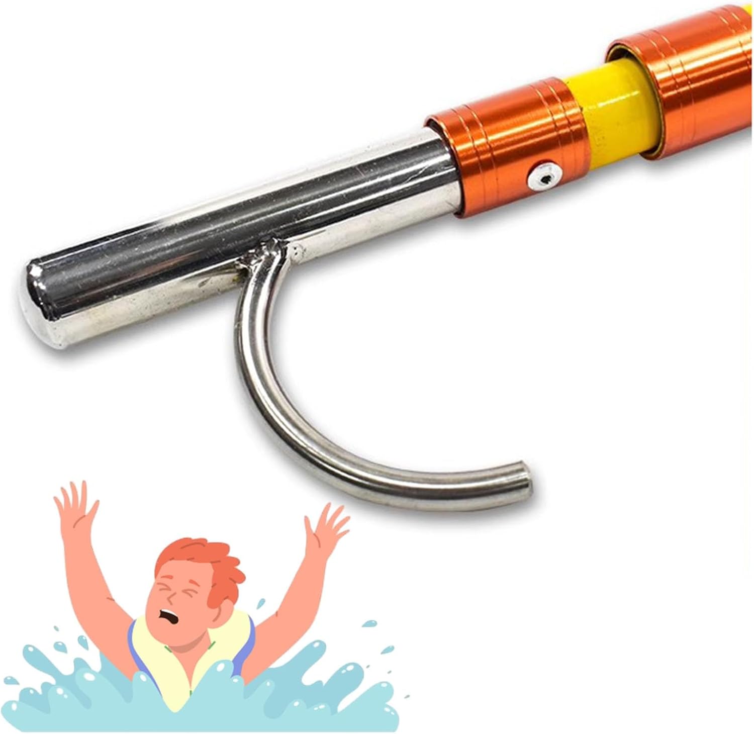 Pool Safety Hook Pool Pole Hooks Stainless Steel, Lifeguard Water Rescue Pole for Help Struggling, Drowning Swimmers, Special Life Preserving Saving Equipment(600cm(19.6ft))