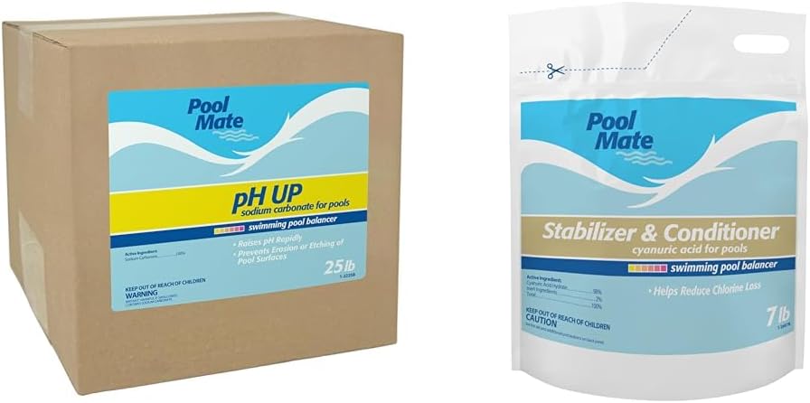 Pool Mate pH Up 25-Pounds and Stabilizer 7-Pounds for Pools