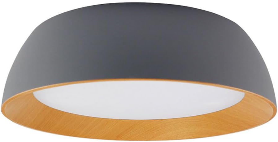 round Led Ceiling Lamp Bedroom and Dining Room Close to Ceiling Light Fixtures Modern Wood Grain Trapezoidal Decoration Lighting Fixture 3000-6000K Dimmable Ceiling Lights for Office Hallway(Natural,4