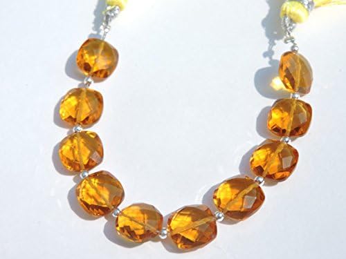 9 Pcs Outrageous AAA Cirine Quartz Faceted Cushion Briolette Size 10 * 10 MM