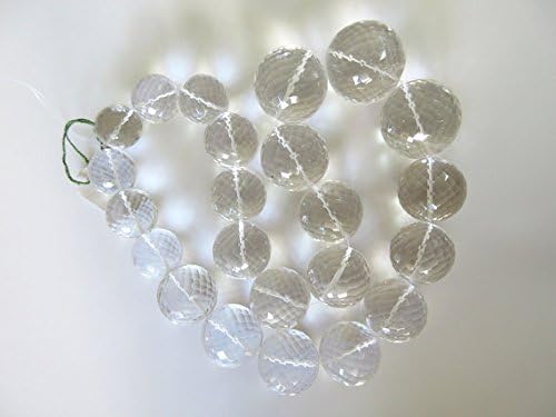 13 inch natural beads strand of 27-17mm faceted round crystal quartz gemstone beads for DIY jewelry - necklace, bracelet, earring, ring.