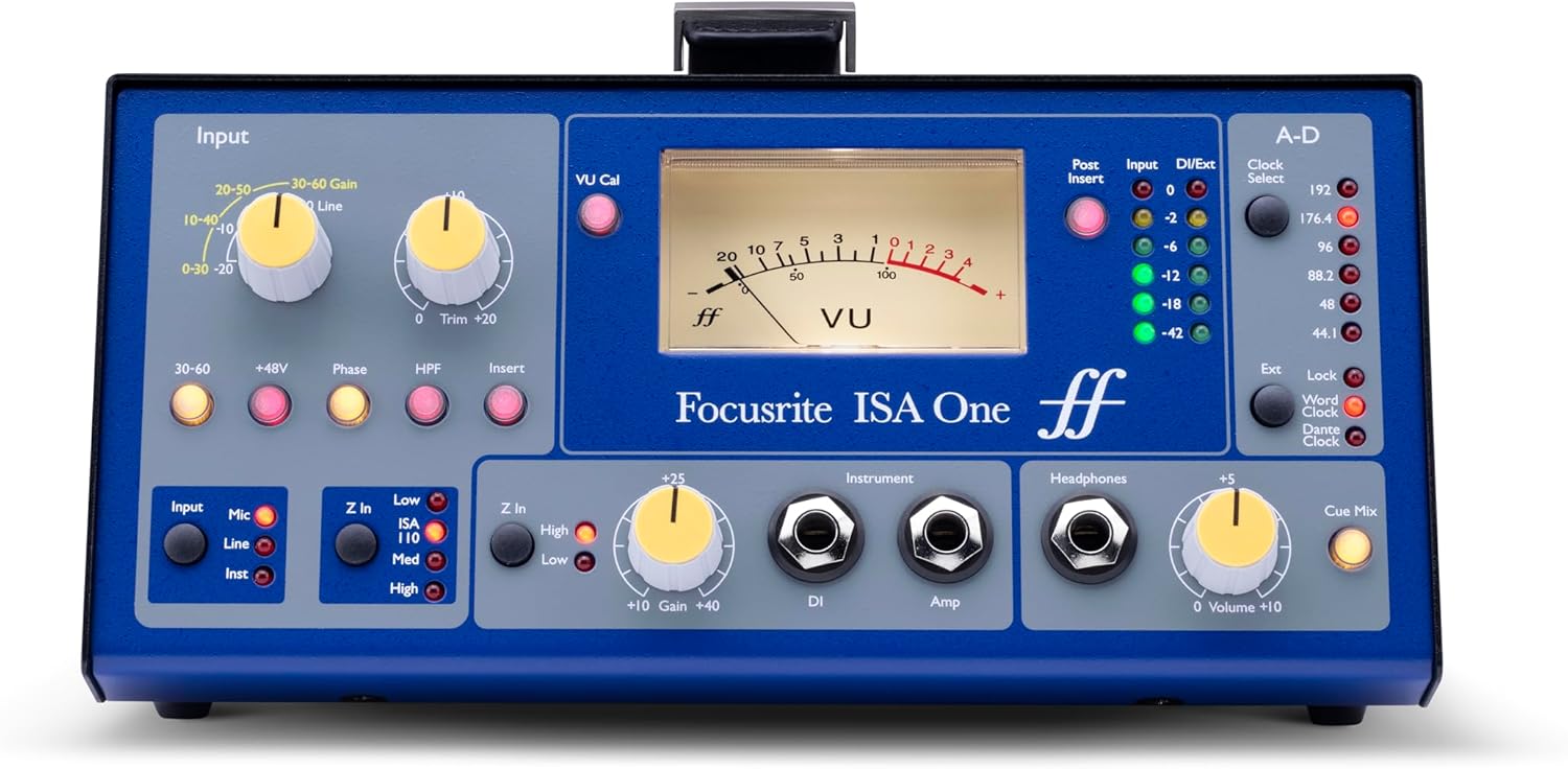 Focusrite ISA One Heritage mic pre with independent DI, variable impedance selector and independent headphone amp
