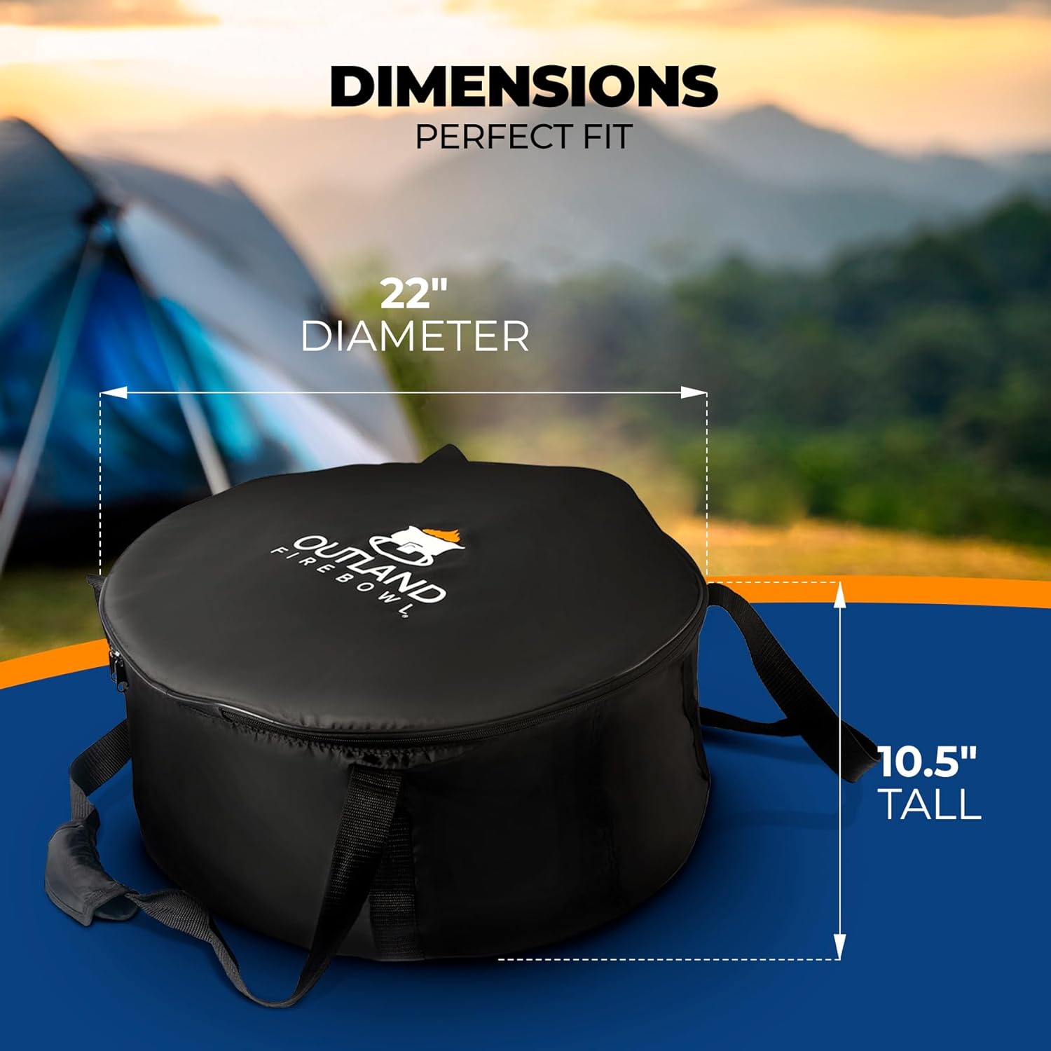 Outland Living 762 UV and Weather Resistant Cypress Fire Pit Carry Bag, Fits 21-Inch Diameter Outdoor Propane Gas, Black