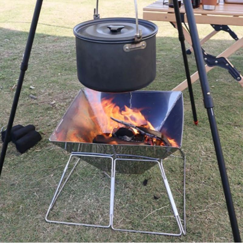Outdoor Fireplaces Portable Stove Table for Camping Platform Wood Heater Folding Barbecue BBQ Grill Stand Outdoor Fire Pits