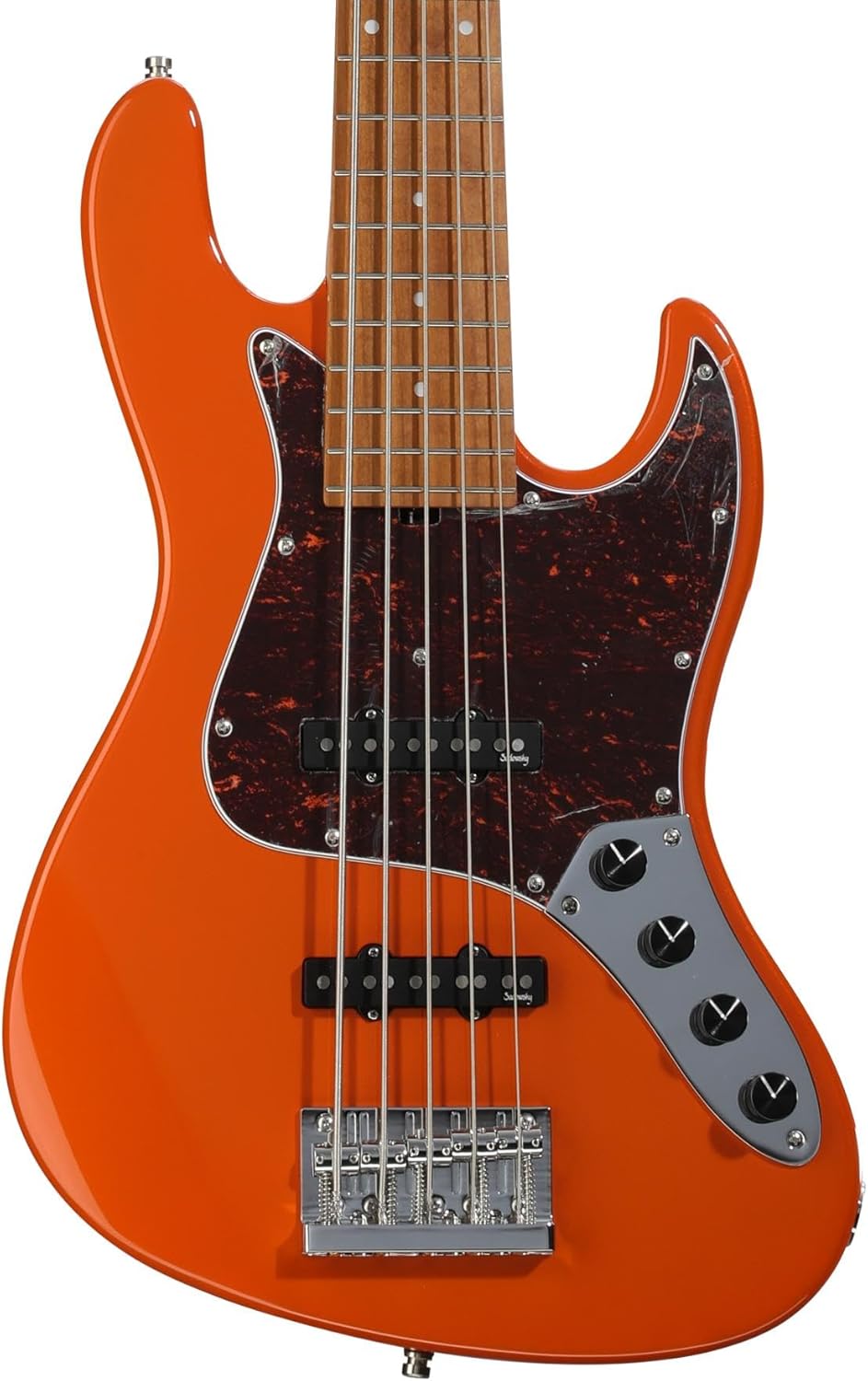 Sadowsky MetroExpress Vintage JJ 5-string Bass Guitar - Solid Candy Apple Orange Metallic, Maple Fingerboard